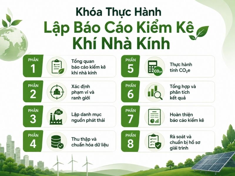 Khóa Thực Hành Lập Báo Cáo Kiểm Kê Khí Nhà Kính của Greentrain